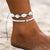 IF ME Bohemian Multiple Layers Starfish Turtle Beads Anklets For Women Vintage Boho Shell Chain Anklet Bracelet Beach Jewelry